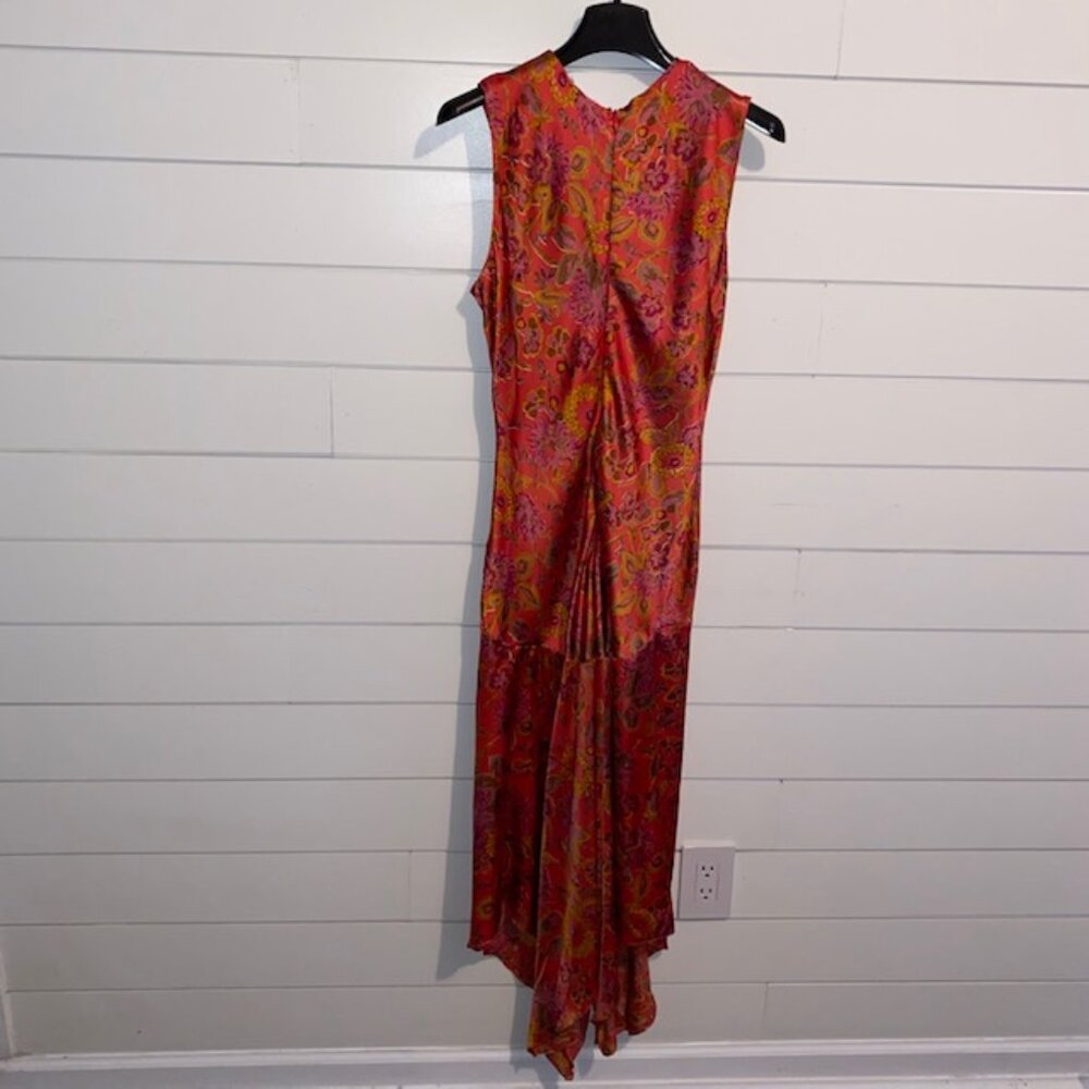 MELLODAY Floral Print Ruched Satin Midi Dress - Women's Small - New with Tags - Picture 5 of 8